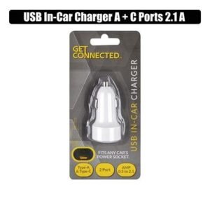 Usb in-car charger a + c ports 2.1a