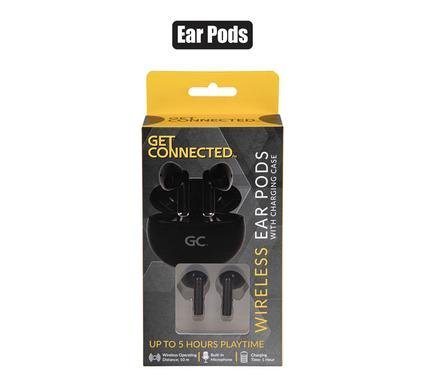 Wireless ear pods with charge case black