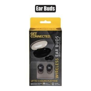 Wireless ear buds with charge case black