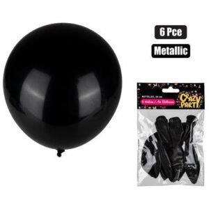 Balloons helium 6pc metallic black f-01