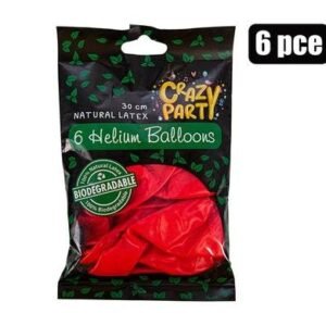 Balloons helium 6pc bio red