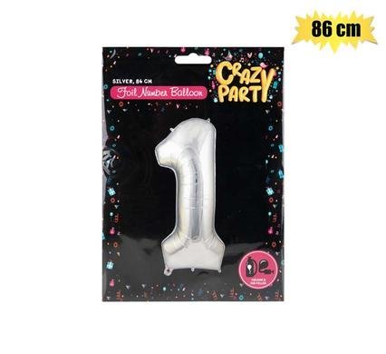 Balloon helium foil silver 1 65cm f-02