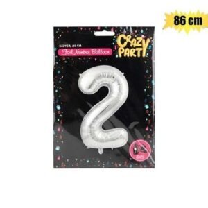Balloon helium foil silver 2 65cm f-02