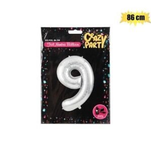 Balloon helium foil silver 9 65cm f-02