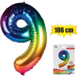 Balloon helium foil rainbow 9 106cm f-04