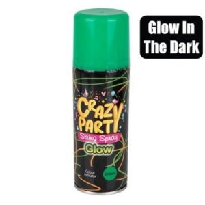 Party-spray string glow in dark green