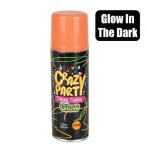 Party-spray string glow in dark orange