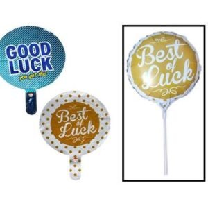 Balloon air fill w/stick good luck
