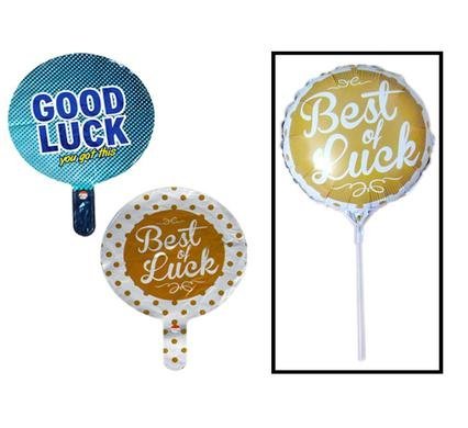 Balloon air fill w/stick good luck