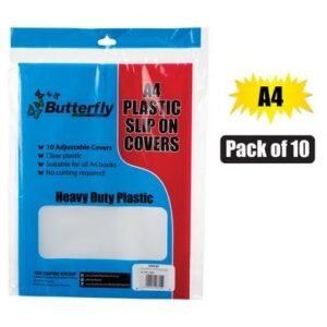Book cover plastic adjustable a4 10pk
