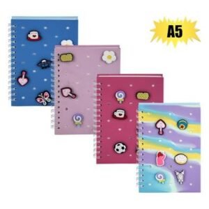 Novelty notebook with charms 160pg a5