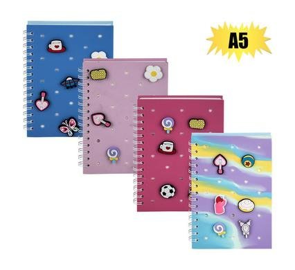 Novelty notebook with charms 160pg a5