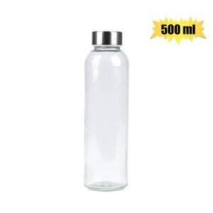 Drinking-bottle gls clr screw-cap 500ml