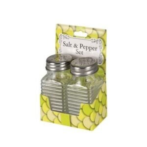 Condiment shakers 2pc glass 3-asstd