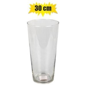 Vase glass florist tapered 30cm clear