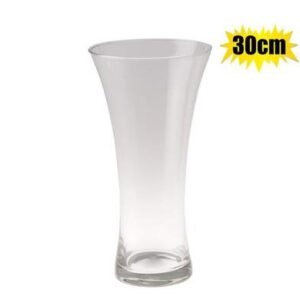 Vase glass florist concave 30cm clear