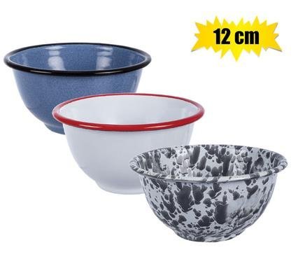 Mixing bowl enamel 12cm footed
