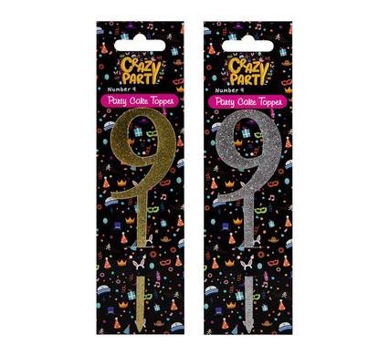 Cake topper-birthday number 9 1pc