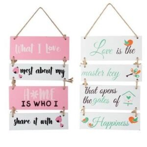 Plaque mdf 4 signs w/rope 2-asstd