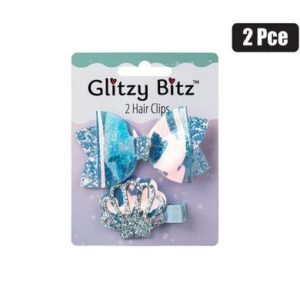 Hair clips 2pc bow & shell