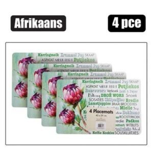 Place mat pp afrikaans 4pc 43x29cm asstd