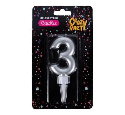 Candle birthday large foil number-3