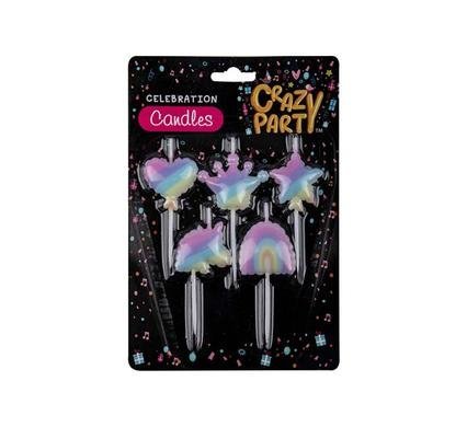 Candle birthday shapes rainbow astd 3cm