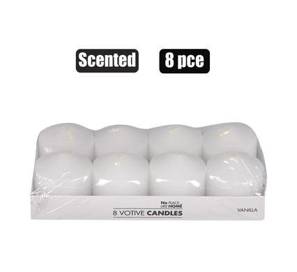 Candle votive 3.5cm 8pce white scented