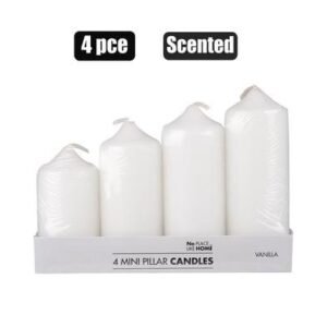 Candle-set 4pc mini pillars astd scented