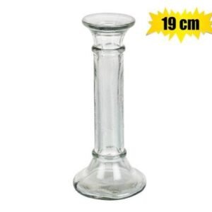 Candle-holder gls 19cm clear