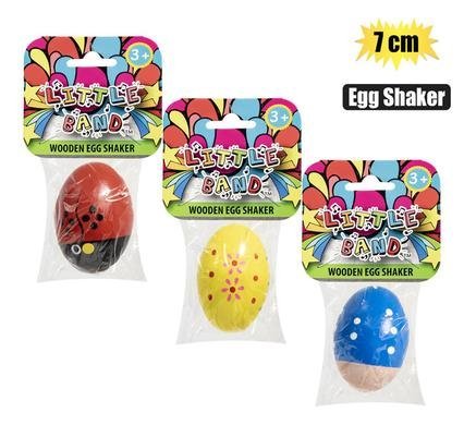 Musical wood egg shaker 7x4.5cm