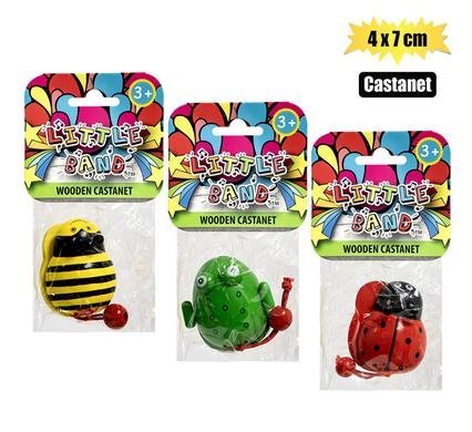 Musical wood castanet novelty 4x7cm