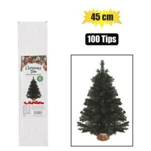 White xmas tree 45cm wooden stand