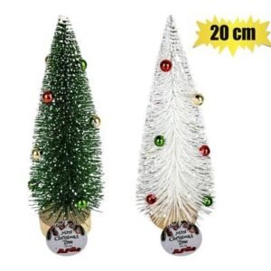 Xmas table decor mini tree w ball 20cm