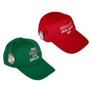 Xmas dress up peak cap w/print asstd