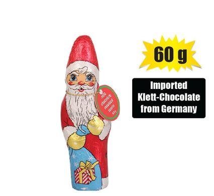 Xmas confec choc kl foil milk santa 60g