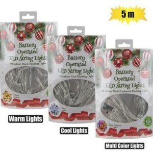Xmas lights b/o in 50led 5m asstd-flash