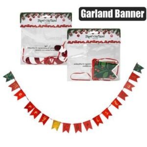Xmas garland paper banner asstd