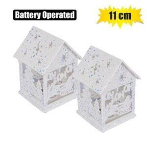 Xmas room decor glitter house b/o 11cm