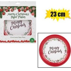 Xmas table paper plates 10pc 23cm