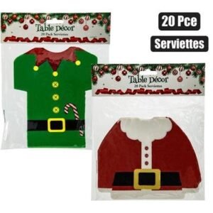 Xmas table decor die-cut serviettes 20pc