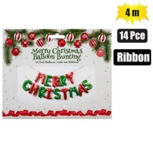 Xmas balloon banner foil 14pc 4m
