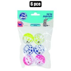 Pet play-balls 6pce jingle wavy-line