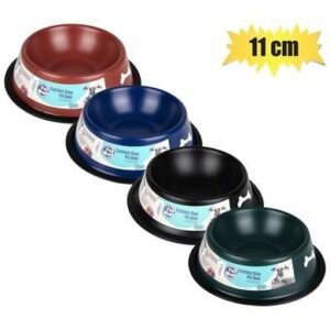 Pet dog/cat bowl s/s dark colours 11cm
