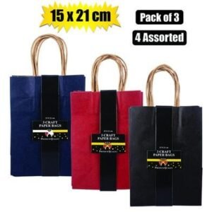 Gift-bag craft ppr 3 pack sml 15x21cm