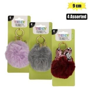 Keychain faux fur shapes 9cm