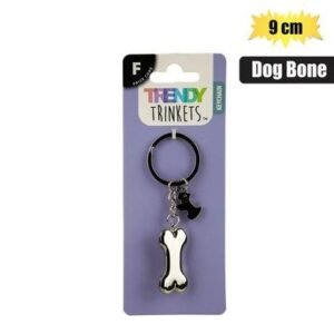Keychain silver mtl dog bone 9cm
