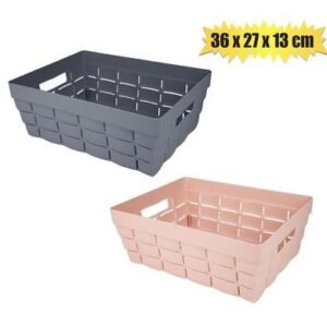 Basket pl woven pattern 36x27x13cm