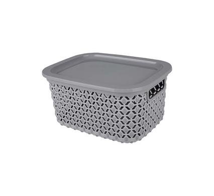 Basket pl pointy 19x25x13cm 3l w/lid