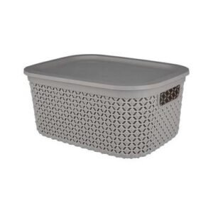 Basket pl pointy 28x38x18cm 15l w/lid